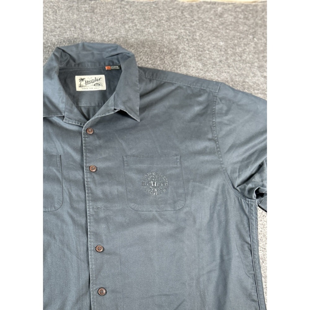 Howler Brothers mechanics shirt 2xl Gray Embroidered On Sides Pocket Lower Front